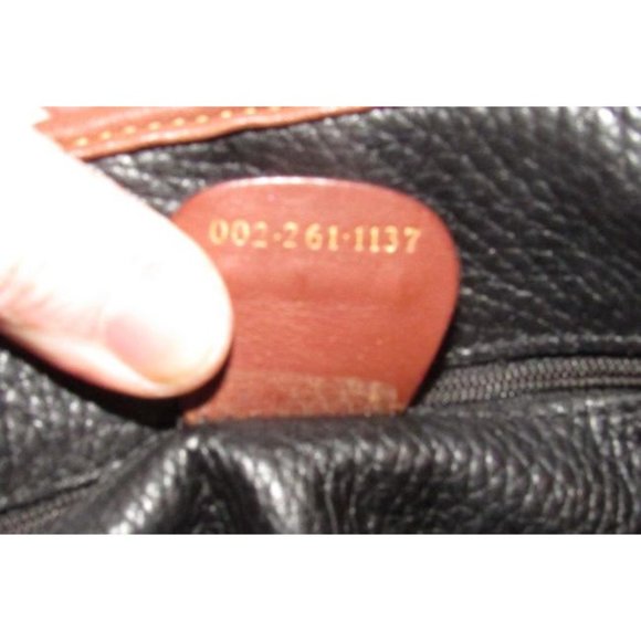 Gucci Vintage Black Pebbled Leather And Brown Leather Tote - Picture 6 of 12